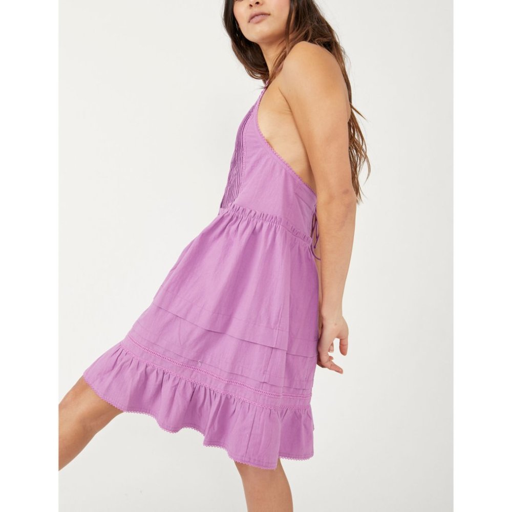 🎉LAST CHANCE🎉 NWT Free People Desert Days Mini Dress / Dramatic Orchid - Picture 3 of 7